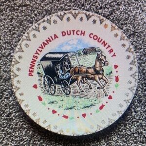 Pennsylvania Dutch Country Souvenir‎ Plate Horse & Buggy Decorative